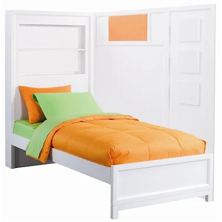 "The Zone" Twin Size Storage Bed with Side Personality Panel & Interchangeable and Reversible Headboard Panels